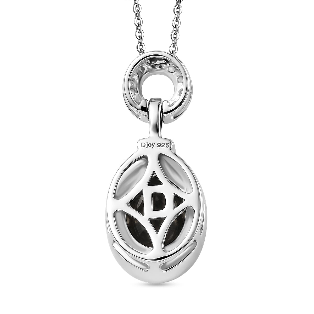 D'Joy - Boulder Opal &amp; White Zircon Pendant with Chain (Size 20) in Rhodium Overlay Sterling Silver 1.35 Ct 4475724 5