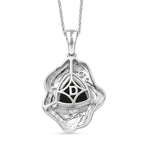 D'Joy - Boulder Opal White Zircon Pendant with Chain (Size 20) in Rhodium Overlay Sterling Silver 2.50 Ct.