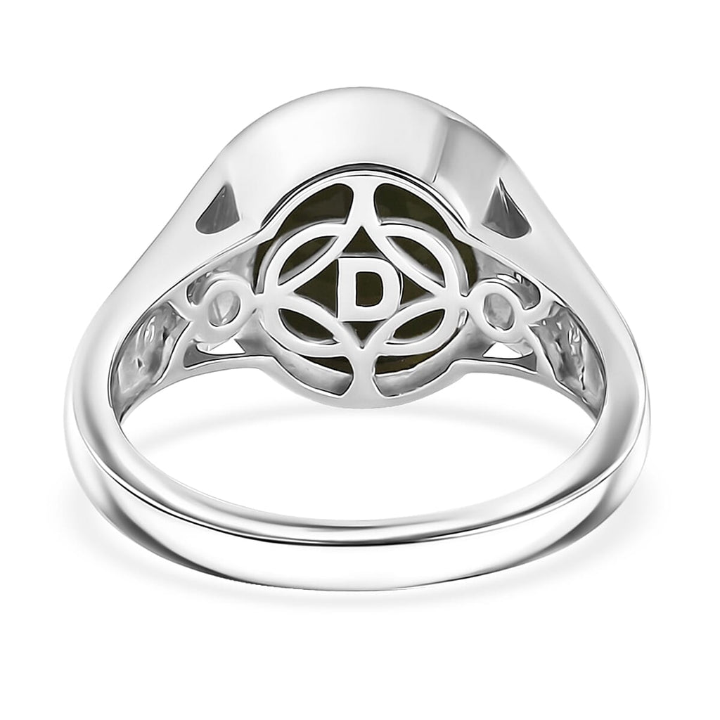 D'Joy - Boulder Opal Triplet & White Zircon Ring in Rhodium Overlay Sterling Silver 3.85 Ct.