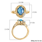 D'Joy - Boulder Opal & White Zircon Solitaire Ring in Yellow Gold Plated Sterling Silver 1.32 Ct.