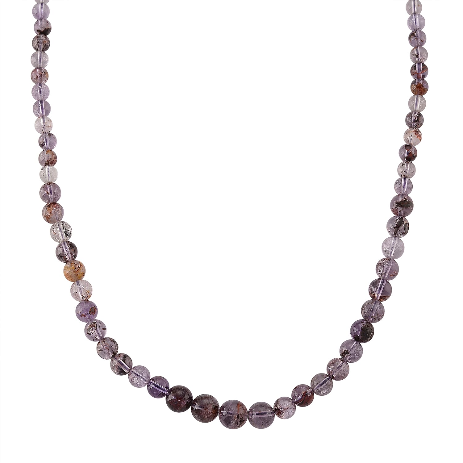 D'Joy Natural Amethsyt Necklace (Size - 20) with Magnetic Lock in Rhodium Overlay Sterling Silver 200.00 Ct. 8438862 0