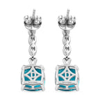 D'Joy Capri Blue Quartz Dangling Push Back Earring in Platinum Overlay Sterling Silver 5.07 Ct.