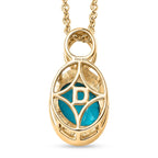 D'Joy Capri Blue Triplet Quartz Pendant with Chain (Size 20) in Yellow Gold Tone 2.92 Ct.