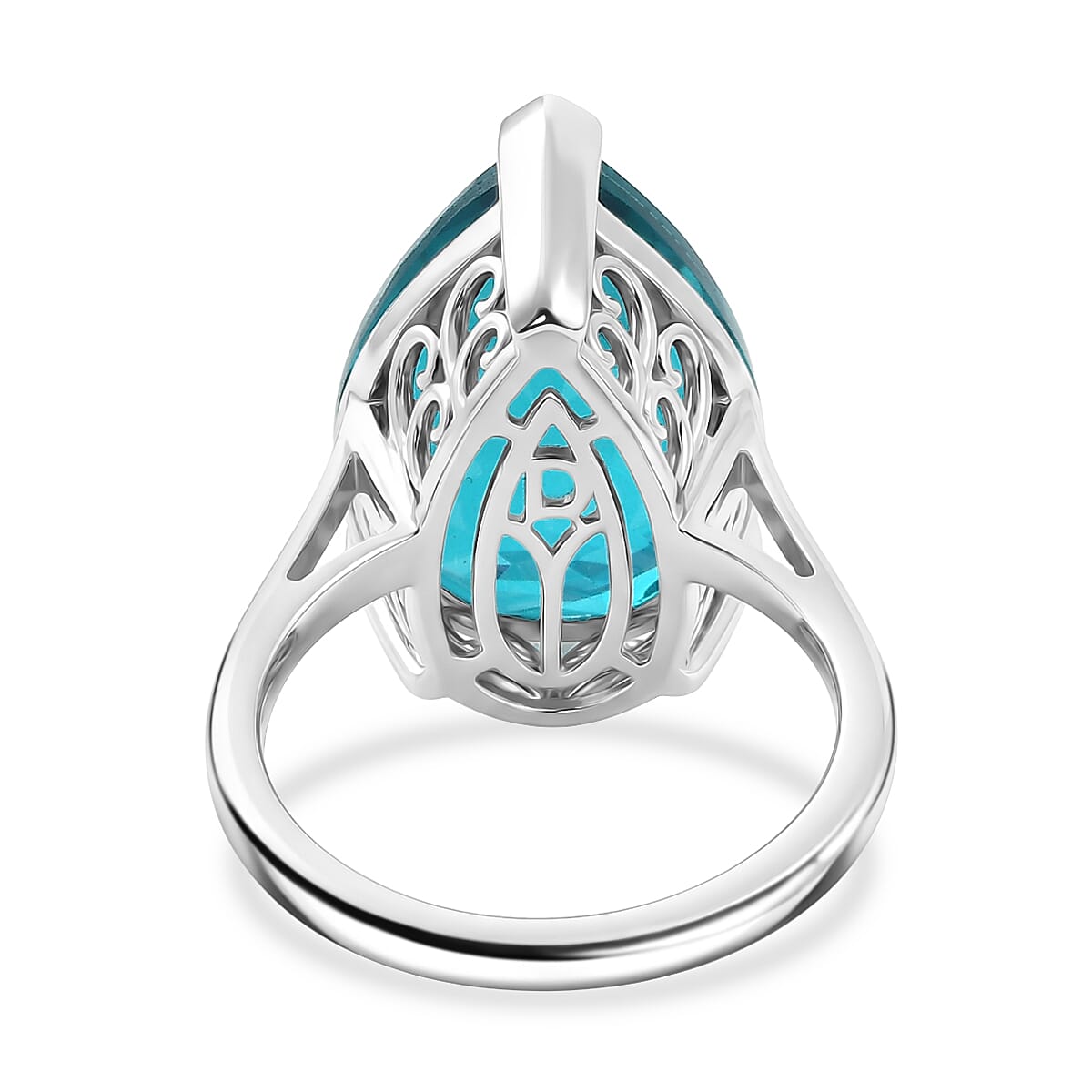 D'Joy Capri Blue Triplet Quartz Solitaire Ring in Rhodium Overlay Sterling Silver 10.68 Ct. V32514113 5