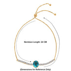 D'Joy Capri Blue Triplet Quartz & White Zircon Adjustable Chain Bracelet (Size - 10.5) in Yellow Gold Plated Sterling Silver 3.94 Ct.