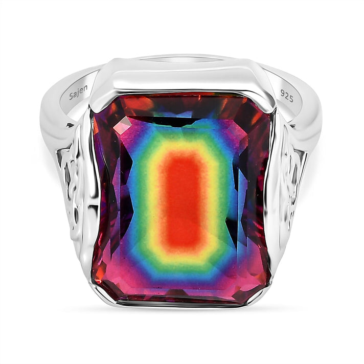 Sajen Silver - Celestial Quartz Solitaire Ring in Rhodium Overlay Sterling Silver 14.70 Ct. 8364132 1