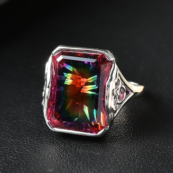 Sajen Silver - Celestial Quartz Solitaire Ring in Rhodium Overlay Sterling Silver 14.70 Ct. 8364132 2
