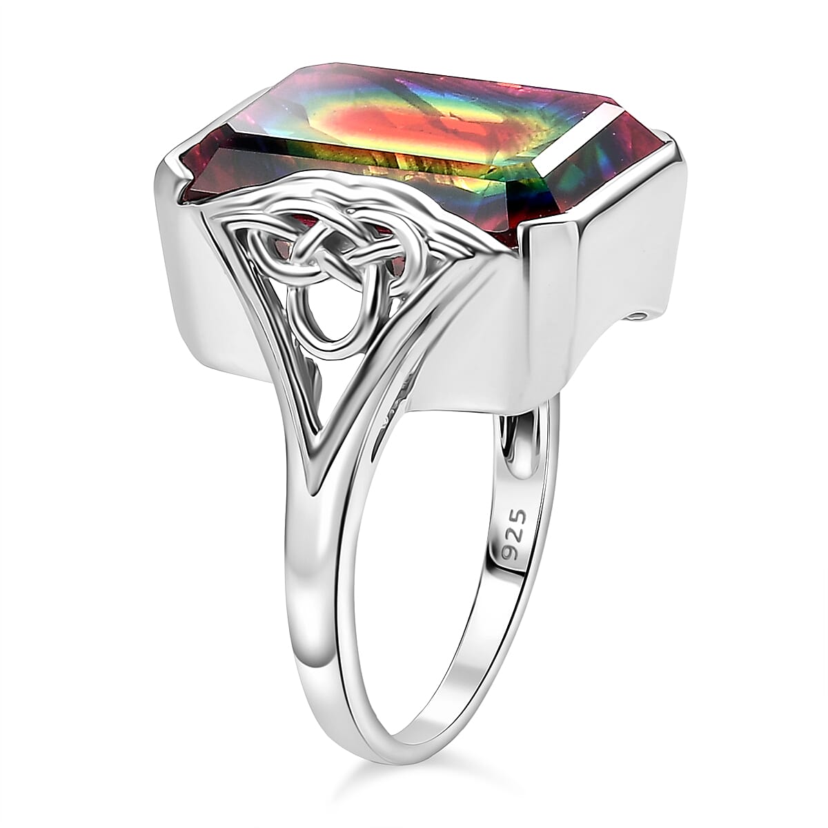 Sajen Silver - Celestial Quartz Solitaire Ring in Rhodium Overlay Sterling Silver 14.70 Ct. 8364132 3