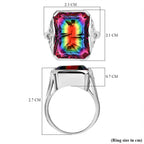 Sajen Silver - Celestial Quartz Ring in Rhodium Overlay Sterling Silver 14.70 Ct, Silver Wt. 4.70 Gms.
