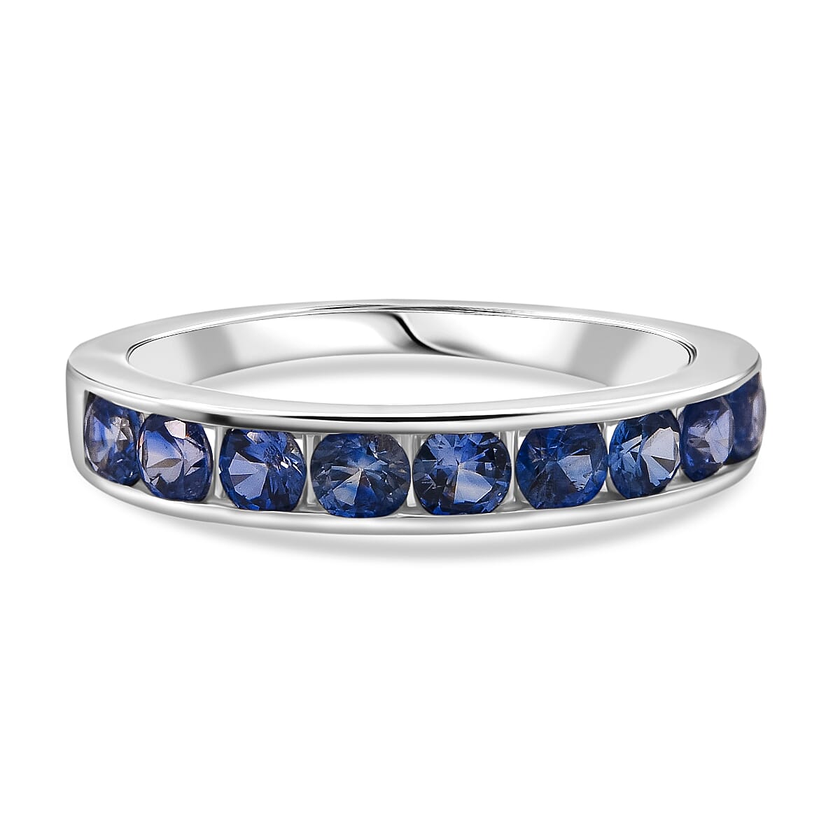 D'Joy Ceylon Sapphire Ring in Rhodium Overlay Sterling Silver 1.35 Ct. 8376926 0
