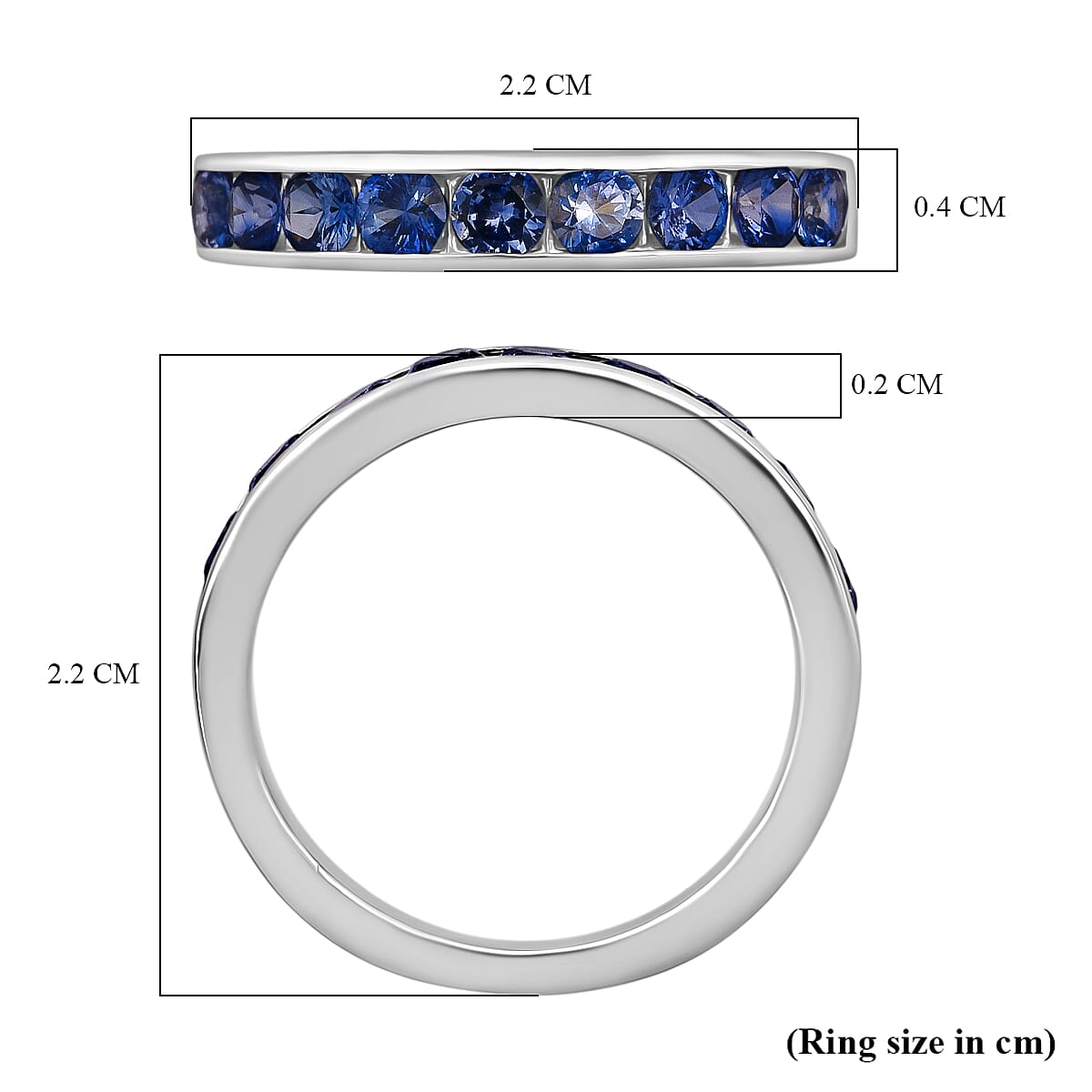 D'Joy Ceylon Sapphire Ring in Rhodium Overlay Sterling Silver 1.35 Ct. 8376926 5