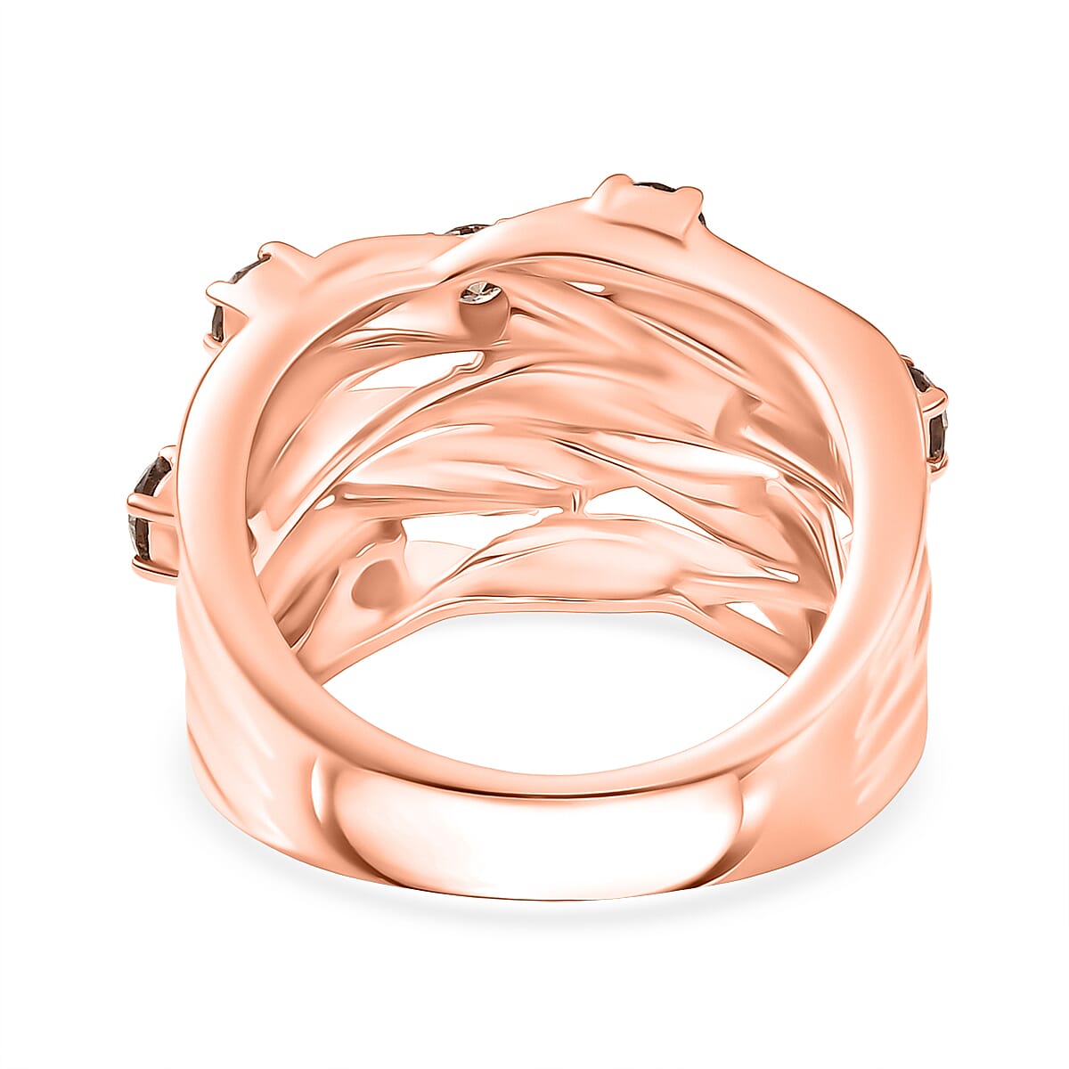 D'Joy Natural Champagne Diamond Bubble Ring in 18K Vermeil Rose Gold Plated Sterling Silver 1.00 Ct. V32604676 5