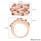 D'Joy Natural Champagne Diamond Bubble Ring in 18K Vermeil Rose Gold Plated Sterling Silver 1.00 Ct.