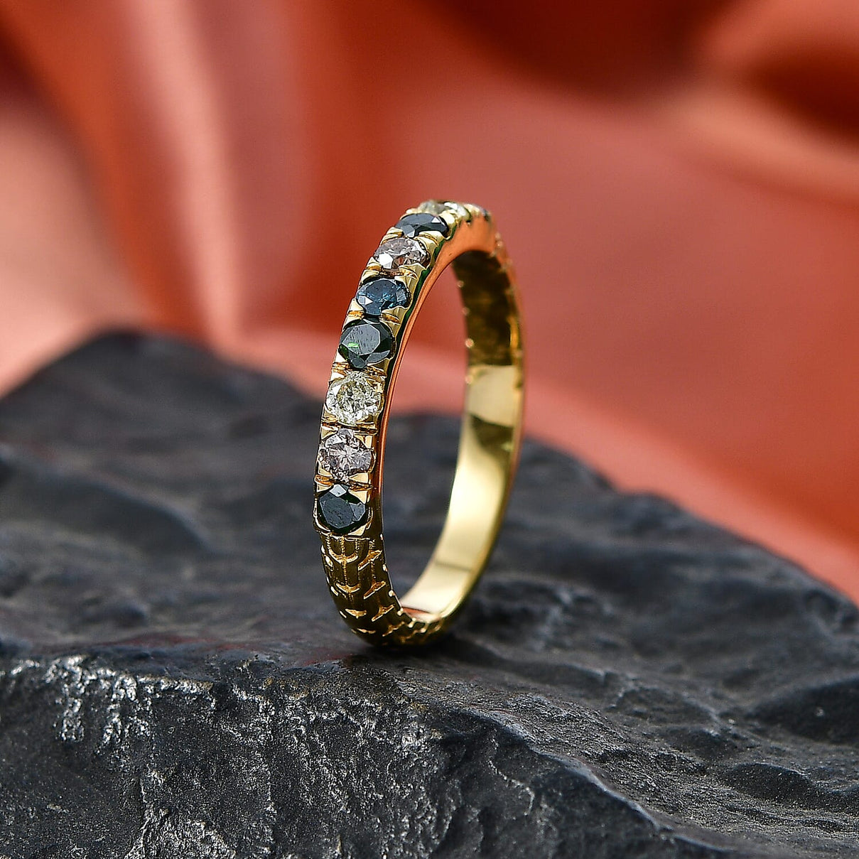 D'Joy Multi Diamond Band Ring in 18K Vermeil Yellow Gold Plated Sterling Silver 0.58 Ct. 8547560 3