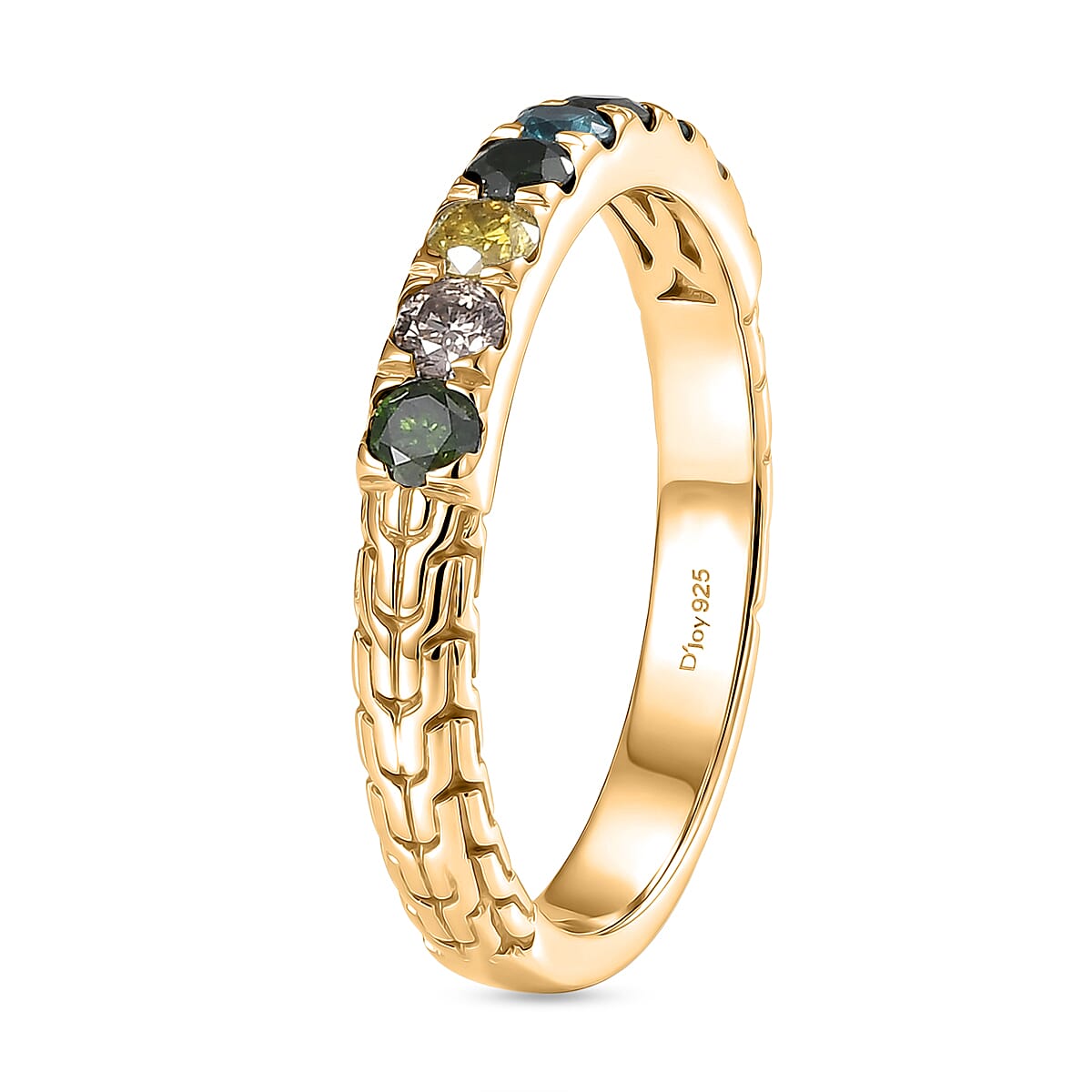 D'Joy Multi Diamond Band Ring in 18K Vermeil Yellow Gold Plated Sterling Silver 0.58 Ct. 8547560 4
