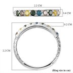 D'Joy Multi Diamond Ring in Rhodium Overlay Sterling Silver 0.58 Ct.