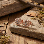 Natural Champagne Diamond Cluster Push Post Earring in 18K Vermeil Rose Gold Plated Sterling Silver 0.21 Ct