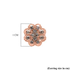 Natural Champagne Diamond Cluster Push Post Earring in 18K Vermeil Rose Gold Plated Sterling Silver 0.21 Ct