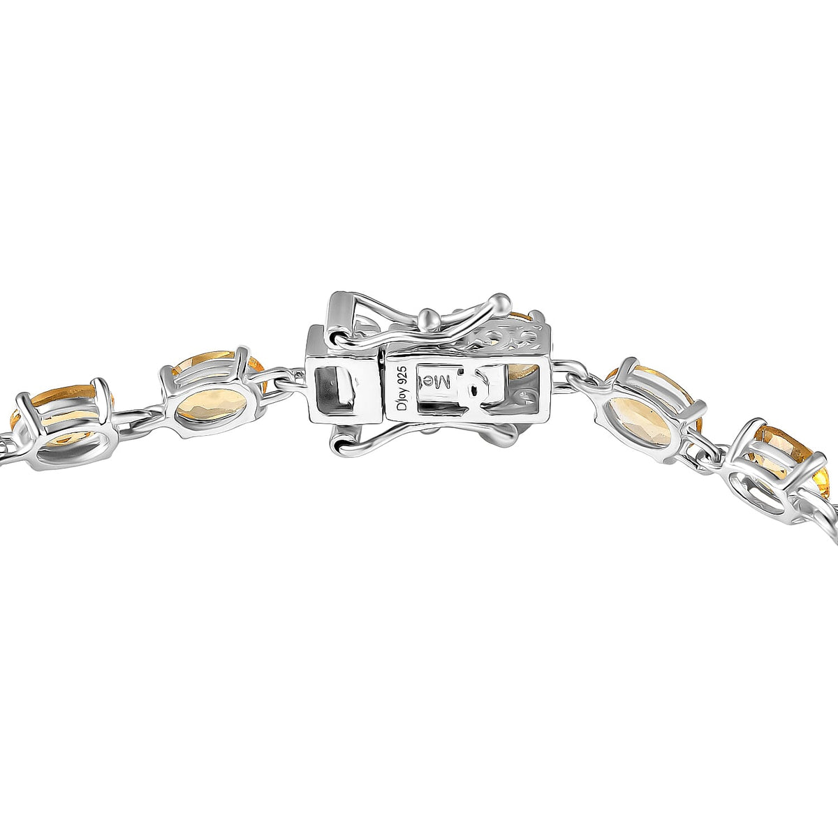 D'Joy Citrine Cluster Bracelet (Size 7) with GB Lock Box in Platinum Overlay Sterling Silver 8.98 Ct, Silver Wt. 5.39 Gms. 8277354 4