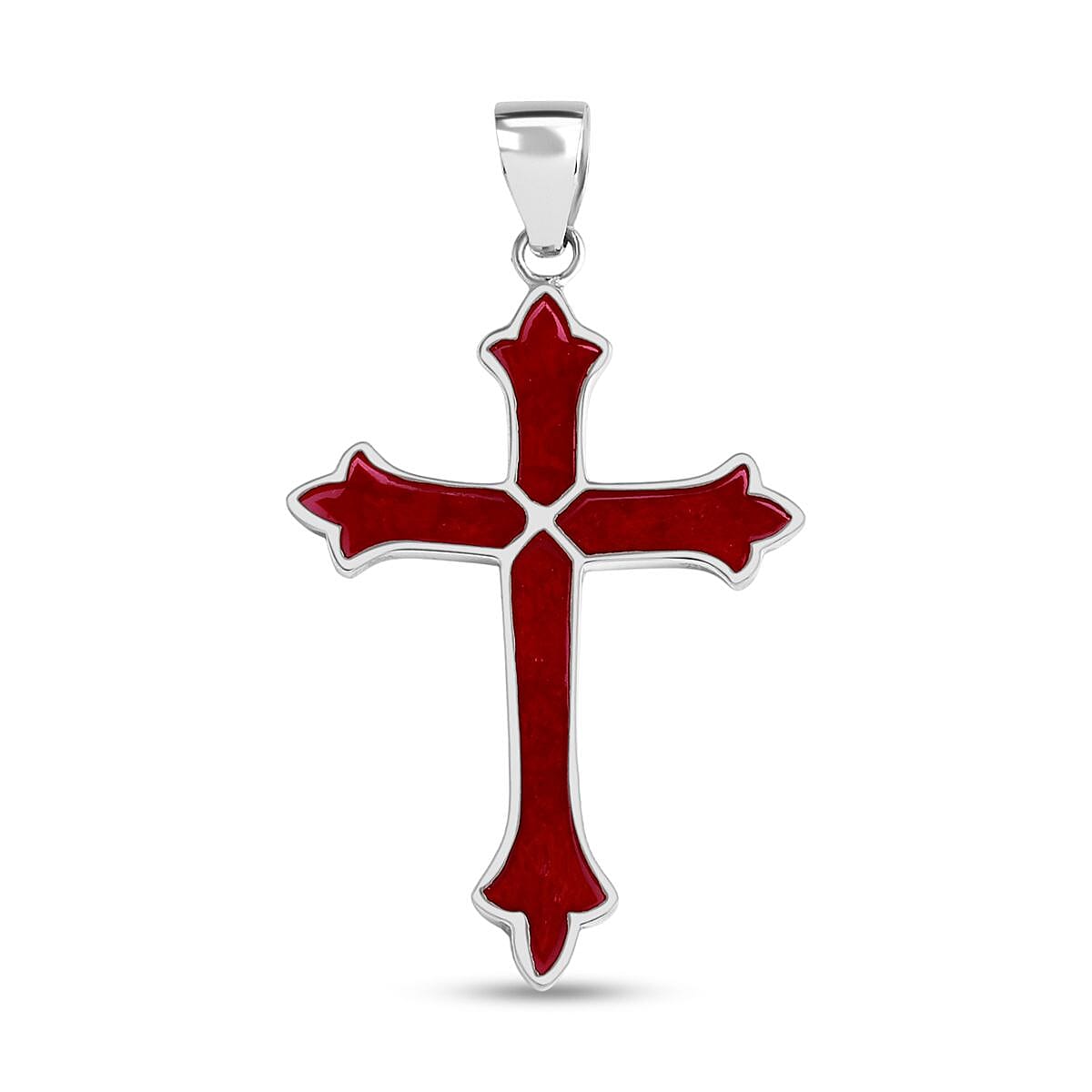 D'Joy Coral Cross Pendant Sterling Silver 8285693 0
