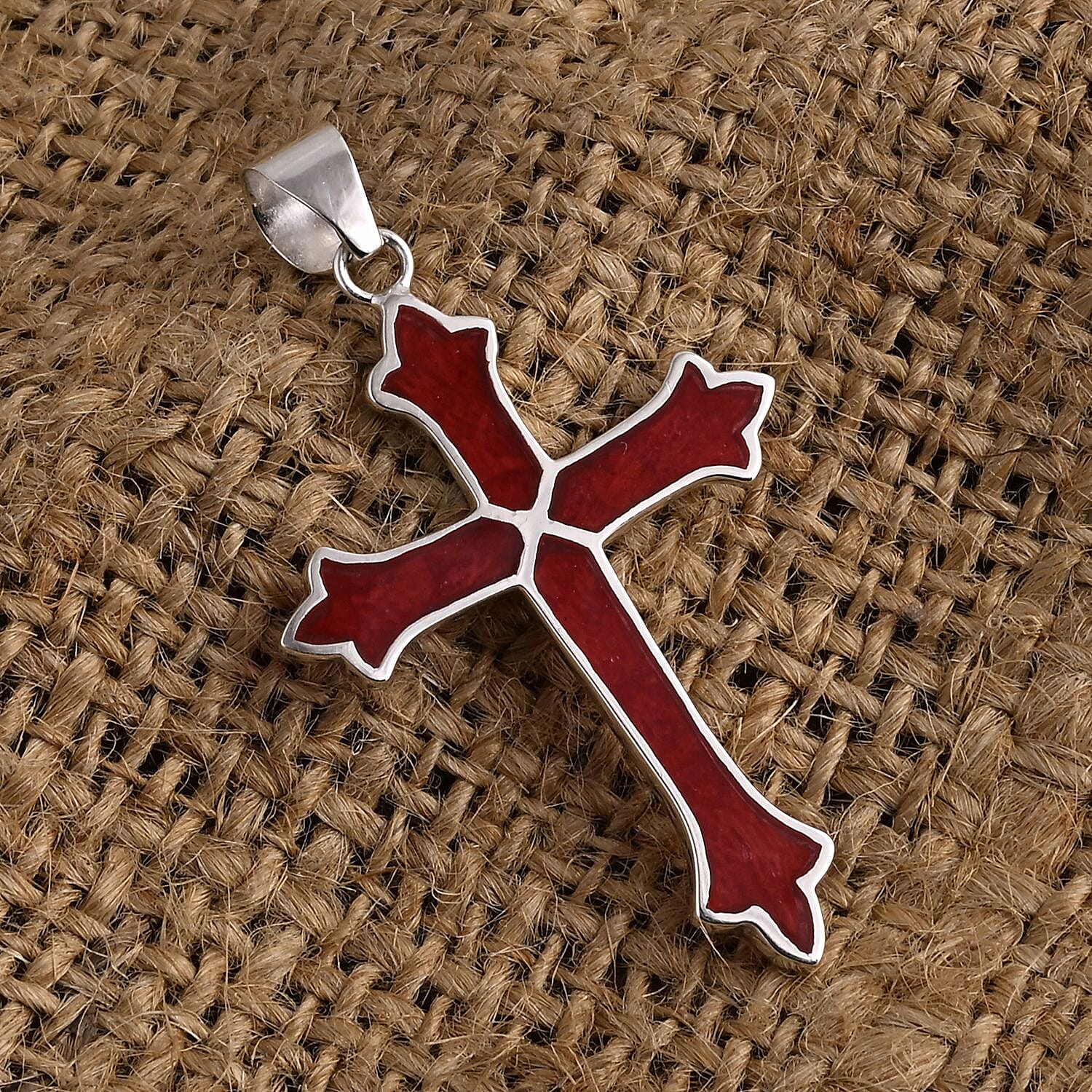 D'Joy Coral Cross Pendant Sterling Silver 8285693 1