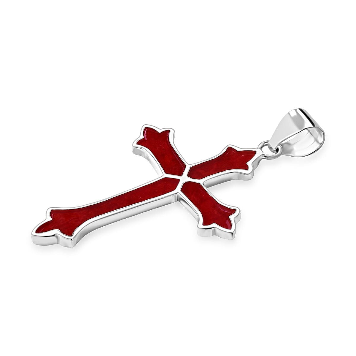 D'Joy Coral Cross Pendant Sterling Silver 8285693 3