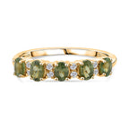 D'Joy Demantoid Garnet & White Zircon Ring in Yellow Gold Plated Sterling Silver 1.31 Ct.