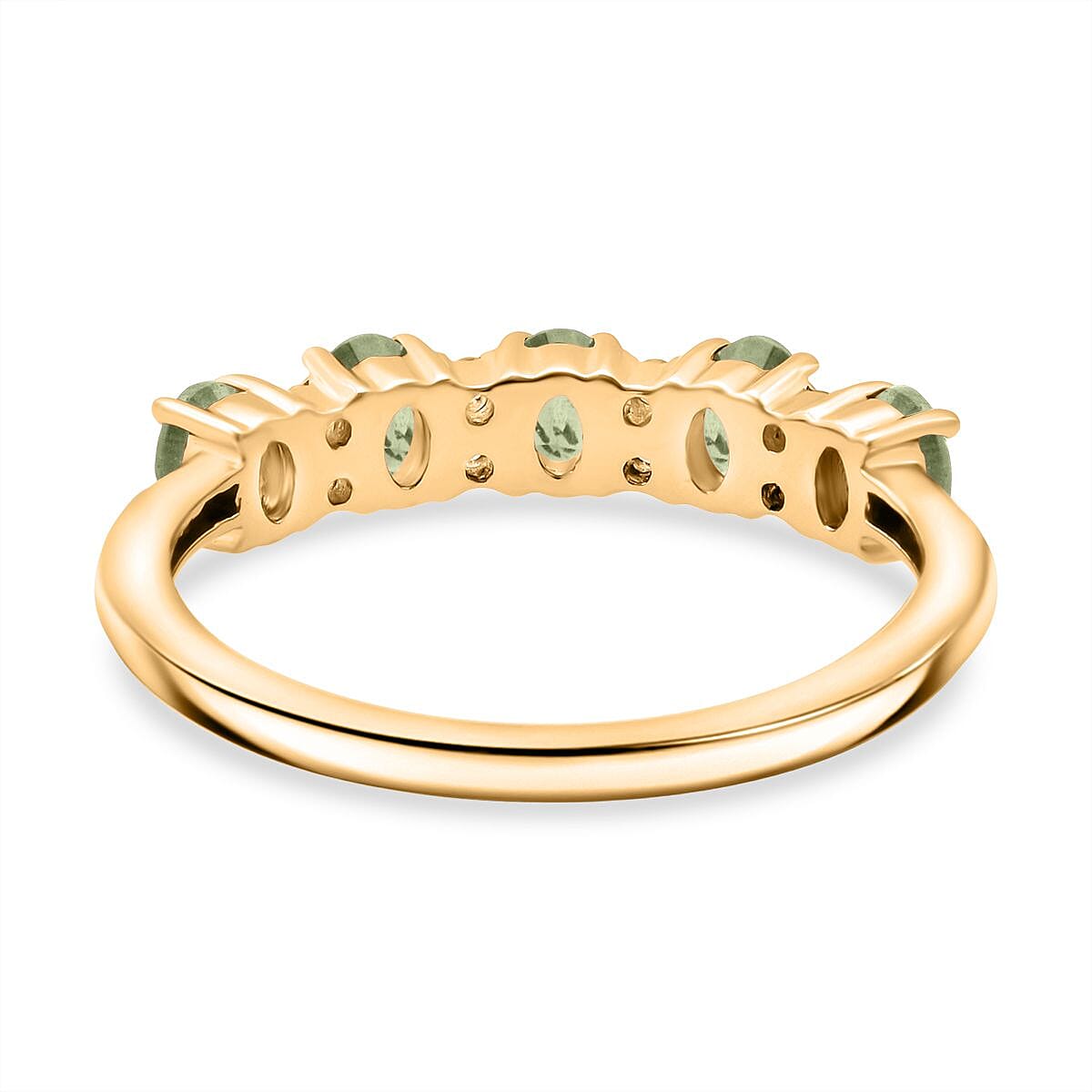 D'Joy - Demantoid Garnet &amp; White Zircon Band Ring in 18K Vermeil Yellow Gold Plated Sterling Silver 1.30 Ct. V32537434 5