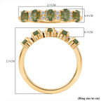 D'Joy Demantoid Garnet & White Zircon Ring in Yellow Gold Plated Sterling Silver 1.31 Ct.