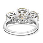 D'Joy Dichroic Luminous Moissanite Main Stone With Side Stone Ring in Rhodium OverlaySterling Silver  3.259  Ct.