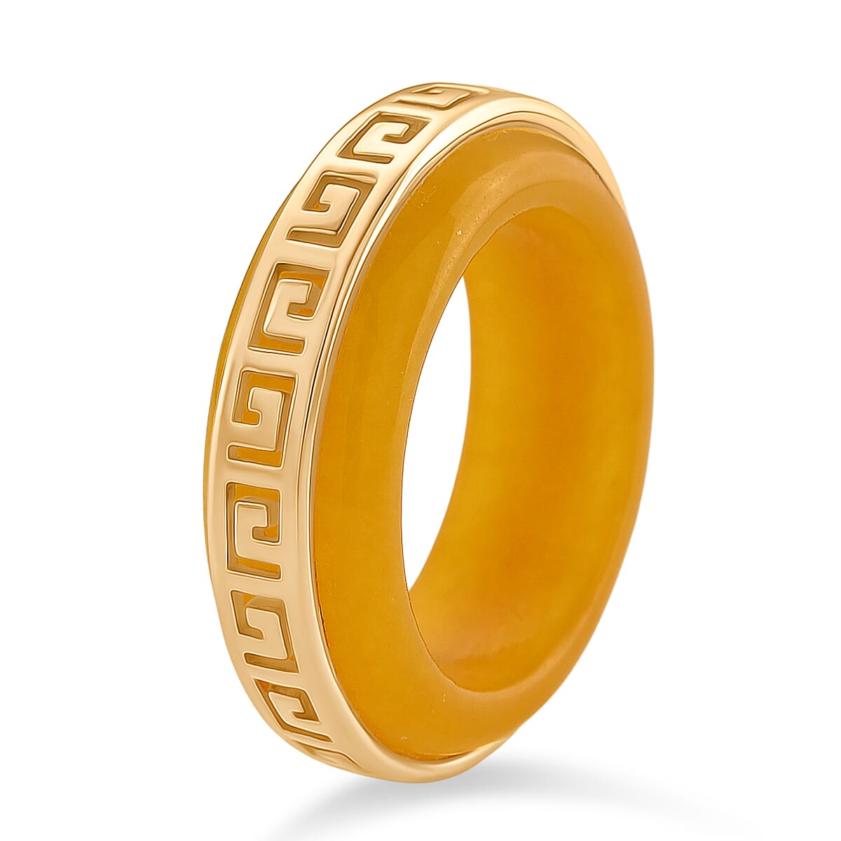 Mega Clearance Deal Do not Miss Out-  Honey Jade Ring in Yellow Gold Plated Sterling Silver 25.00 Ct. 8245767 4