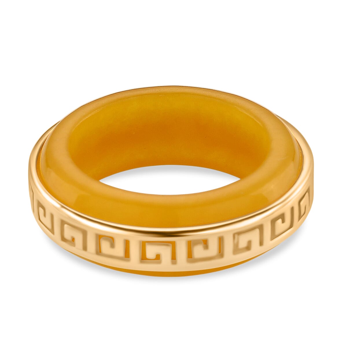 Mega Clearance Deal Do not Miss Out-  Honey Jade Ring in Yellow Gold Plated Sterling Silver 25.00 Ct. 8245767 5