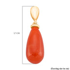 D'Joy Enhanced Red Jade Earring with Push Back in Yellow Gold Plated Sterling Silver 19.54 Ct.