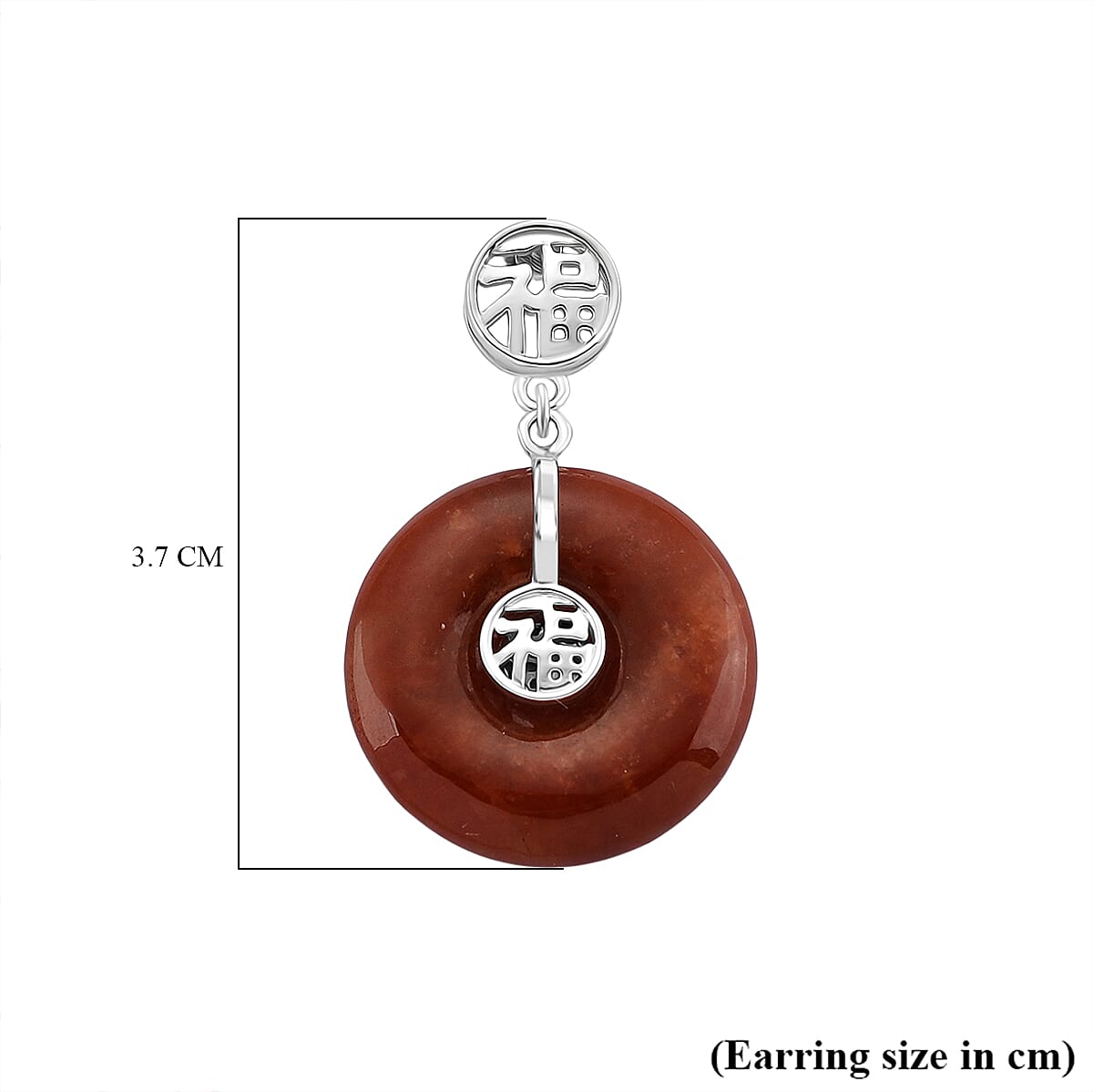 D'Joy Enhanced Red Jade with Push Back Earring in Rhodium Overlay Sterling Silver 46.97 Ct. 8259250 5