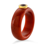 D'Joy Enhanced Red Jade & Red Garnet Ring in Yellow Gold Plated Sterling Silver 23.37 Ct.