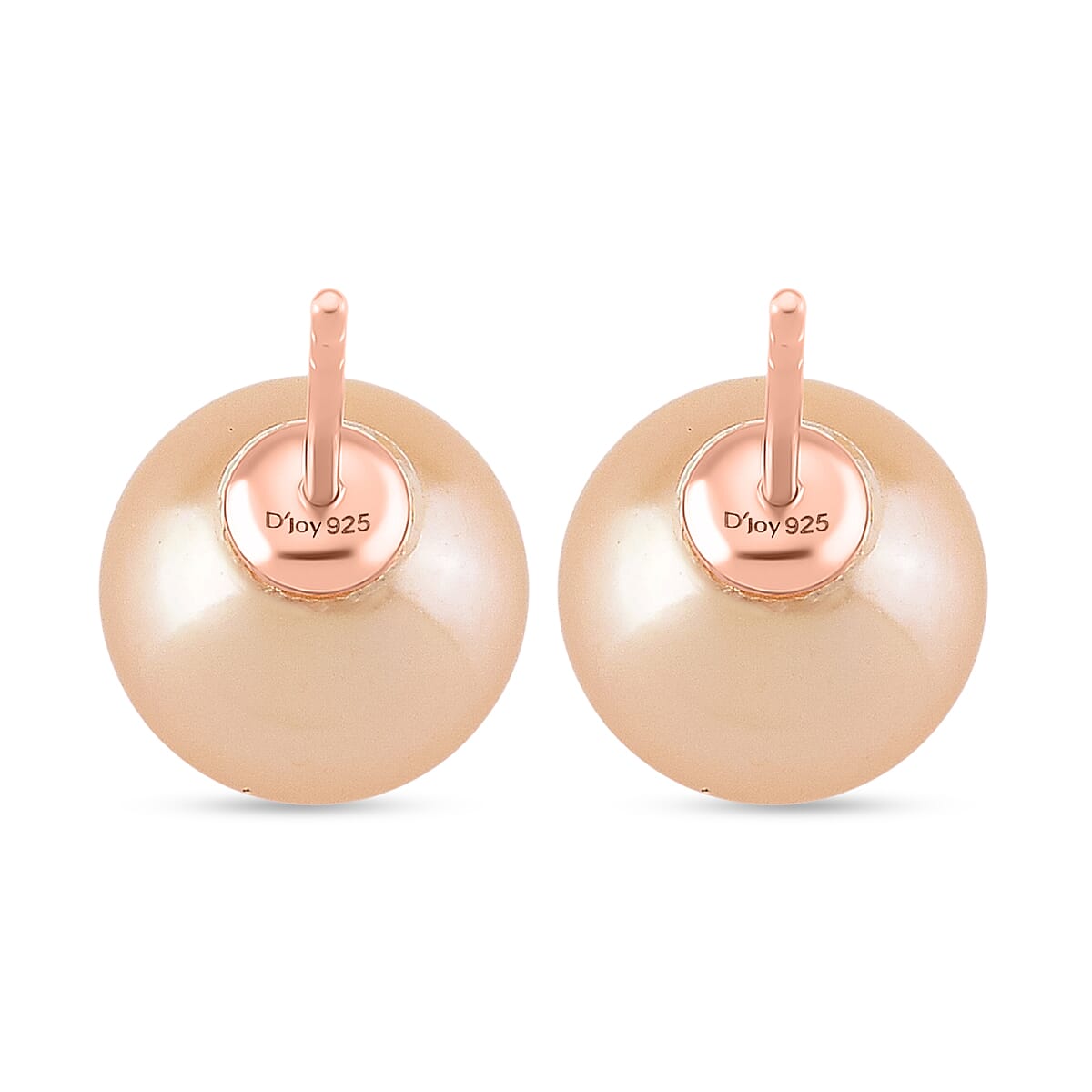 Peach Edison Pearl (10mm) Earring with Push Back in Rose Gold Plated Sterling Silver 8246266 5