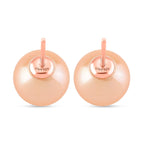Peach Edison Pearl (10mm) Earring with Push Back in Rose Gold Plated Sterling Silver
