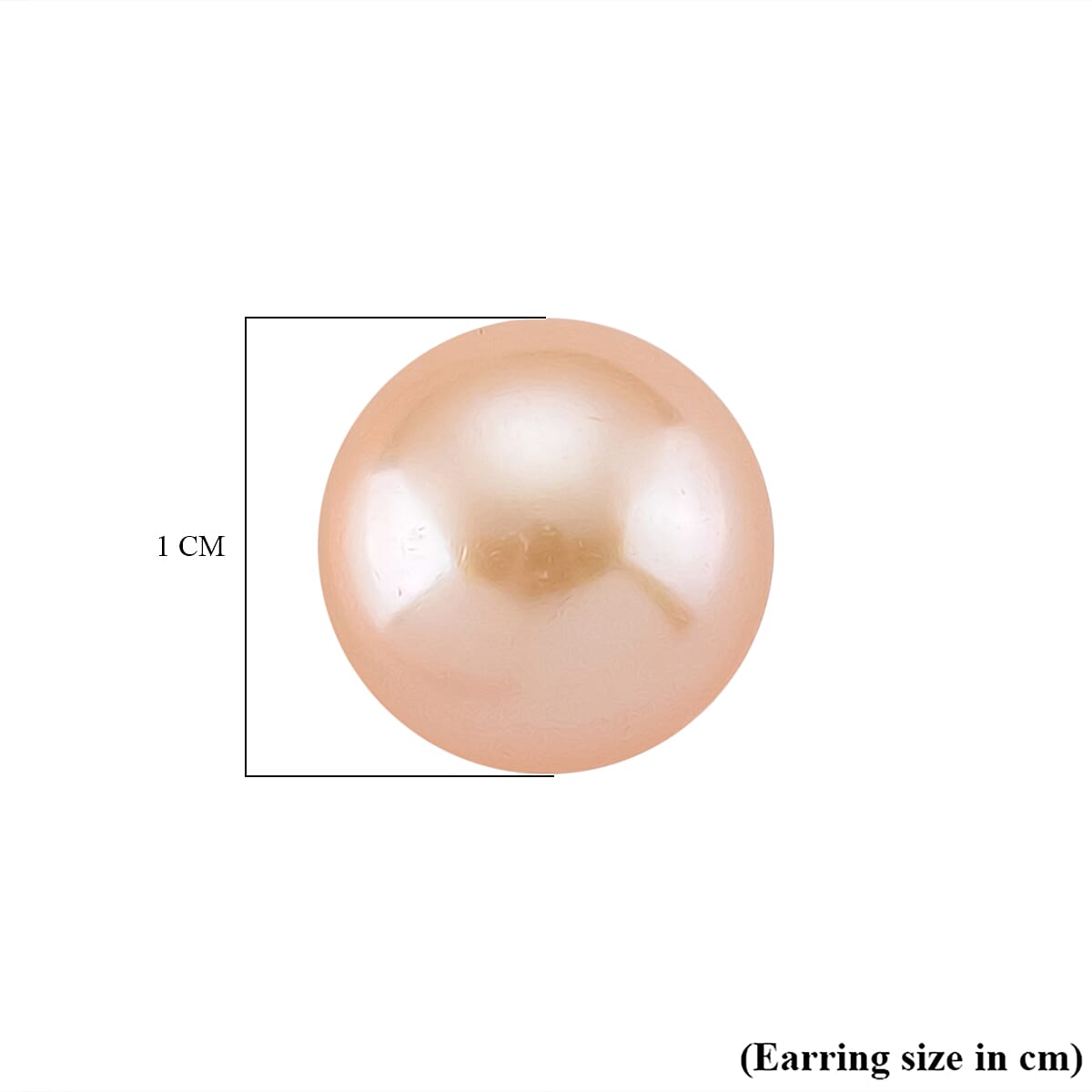 Peach Edison Pearl (10mm) Earring with Push Back in Rose Gold Plated Sterling Silver 8246266 6