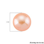 Peach Edison Pearl (10mm) Earring with Push Back in Rose Gold Plated Sterling Silver