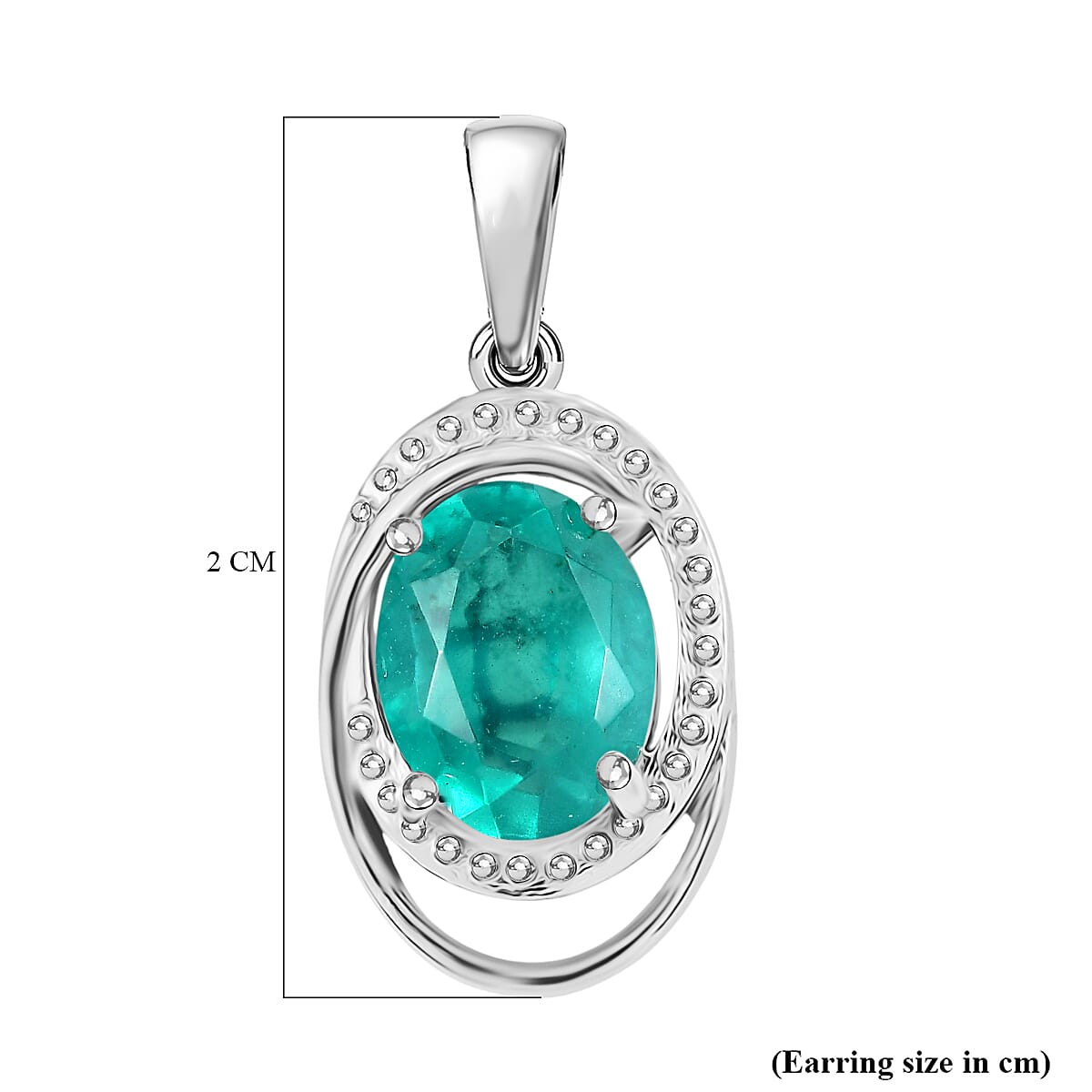 D'Joy Emeraldine Triplet Quartz Dangling Earring in Platinum Overlay Sterling Silver 3.35 Ct. 8345457 5