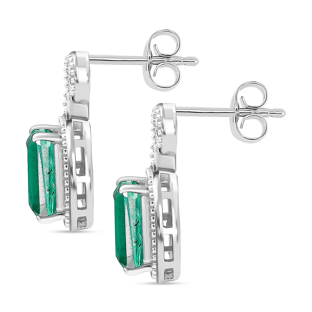 D'Joy Emeraldine Triplet Quartz Dangling Earring in Platinum Overlay Sterling Silver 3.72 Ct. 8244894 4