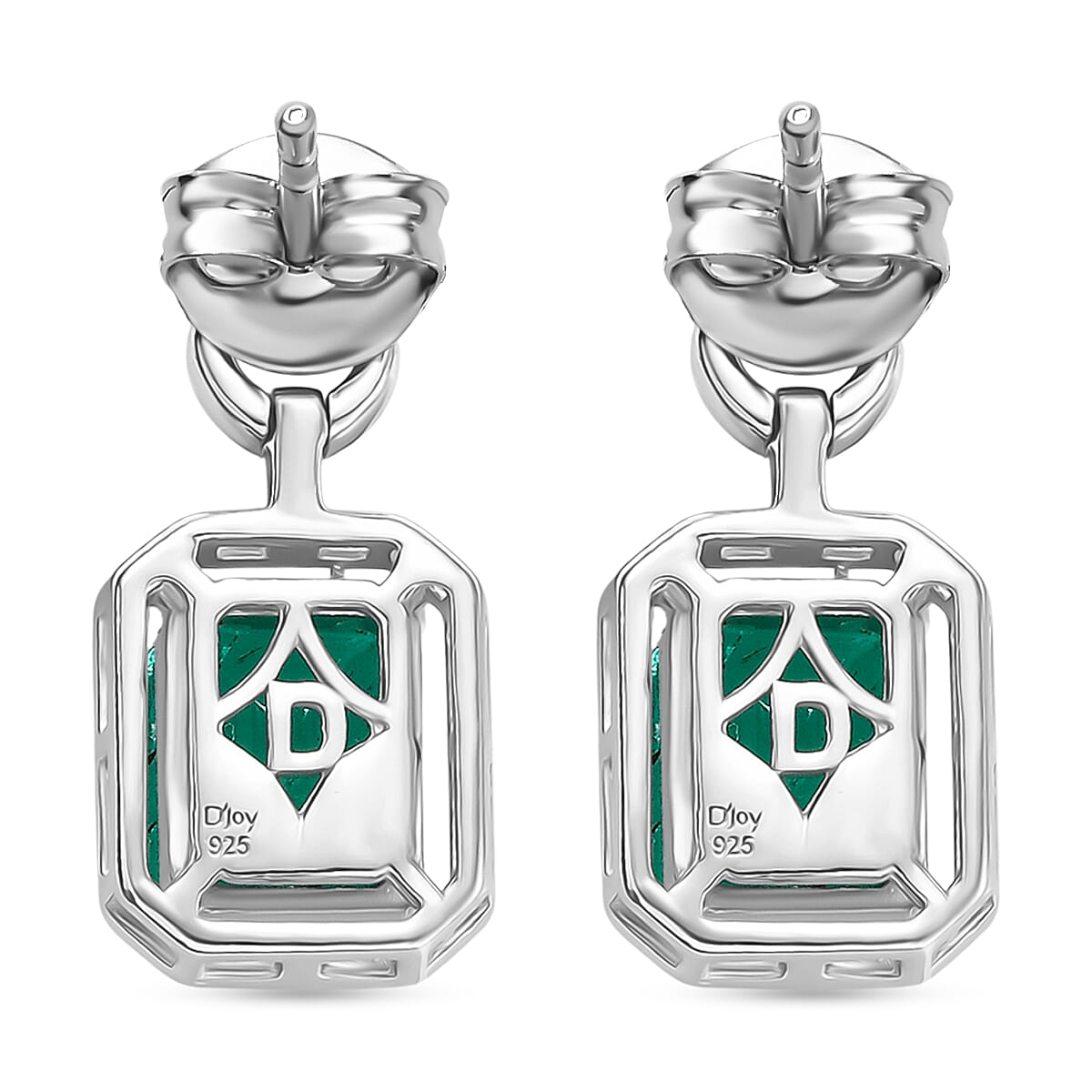 D'Joy Emeraldine Triplet Quartz Dangling Earring in Platinum Overlay Sterling Silver 3.72 Ct. 8244894 5