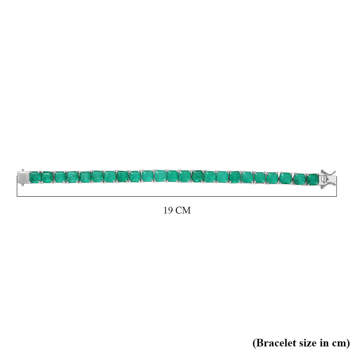 D'Joy Emeraldine Triplet Quartz Line Bracelet (Size - 7) with GB Lock Box in Rhodium Overlay Sterling Silver 36.41 Ct, Silver Wt. 14.70 Gms 8306121 5