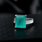 D'Joy Emeraldine Triplet Quartz Ring in Platinum Overlay Sterling Silver 6.58 Ct.