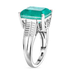 D'Joy Emeraldine Triplet Quartz Ring in Platinum Overlay Sterling Silver 6.58 Ct.