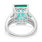 D'Joy Emeraldine Triplet Quartz Ring in Platinum Overlay Sterling Silver 6.58 Ct.