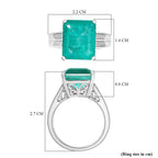 D'Joy Emeraldine Triplet Quartz Ring in Platinum Overlay Sterling Silver 6.58 Ct.