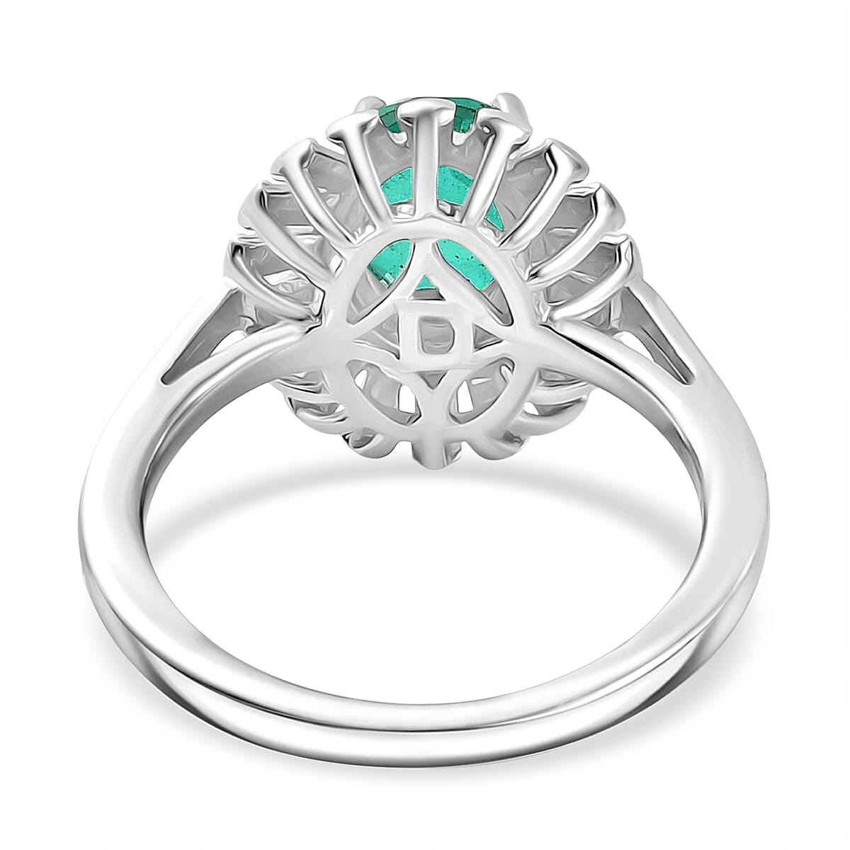 D'Joy Emeraldine Triplet Quartz Solitaire Ring in Platinum Overlay Sterling Silver 1.33 Ct. 8244878 5