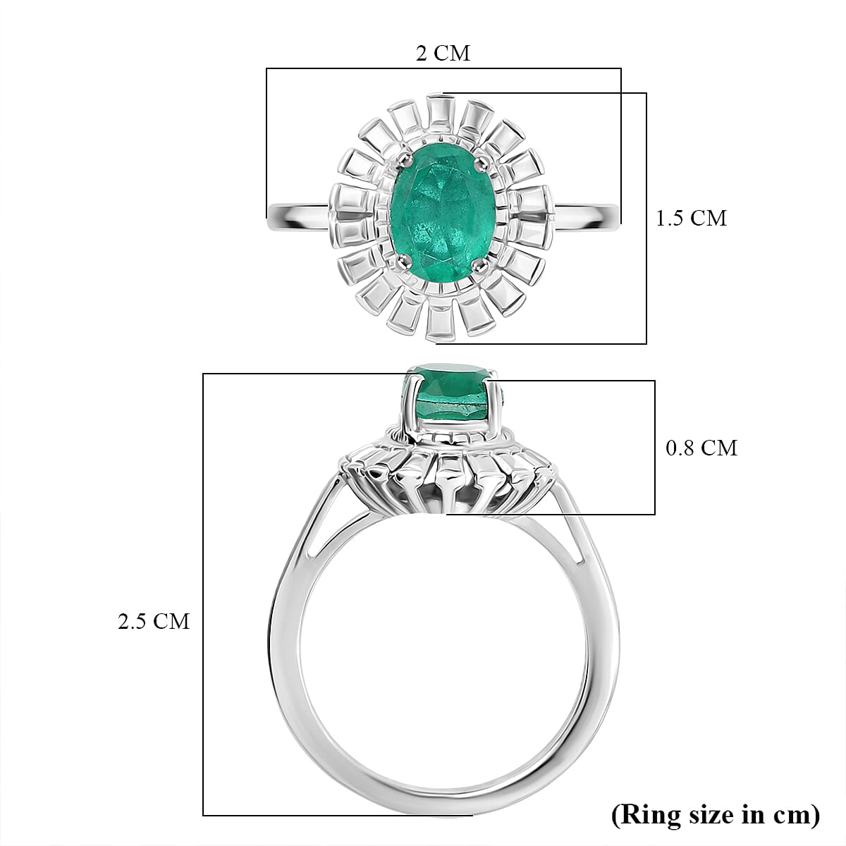 D'Joy Emeraldine Triplet Quartz Solitaire Ring in Platinum Overlay Sterling Silver 1.33 Ct. 8244878 6