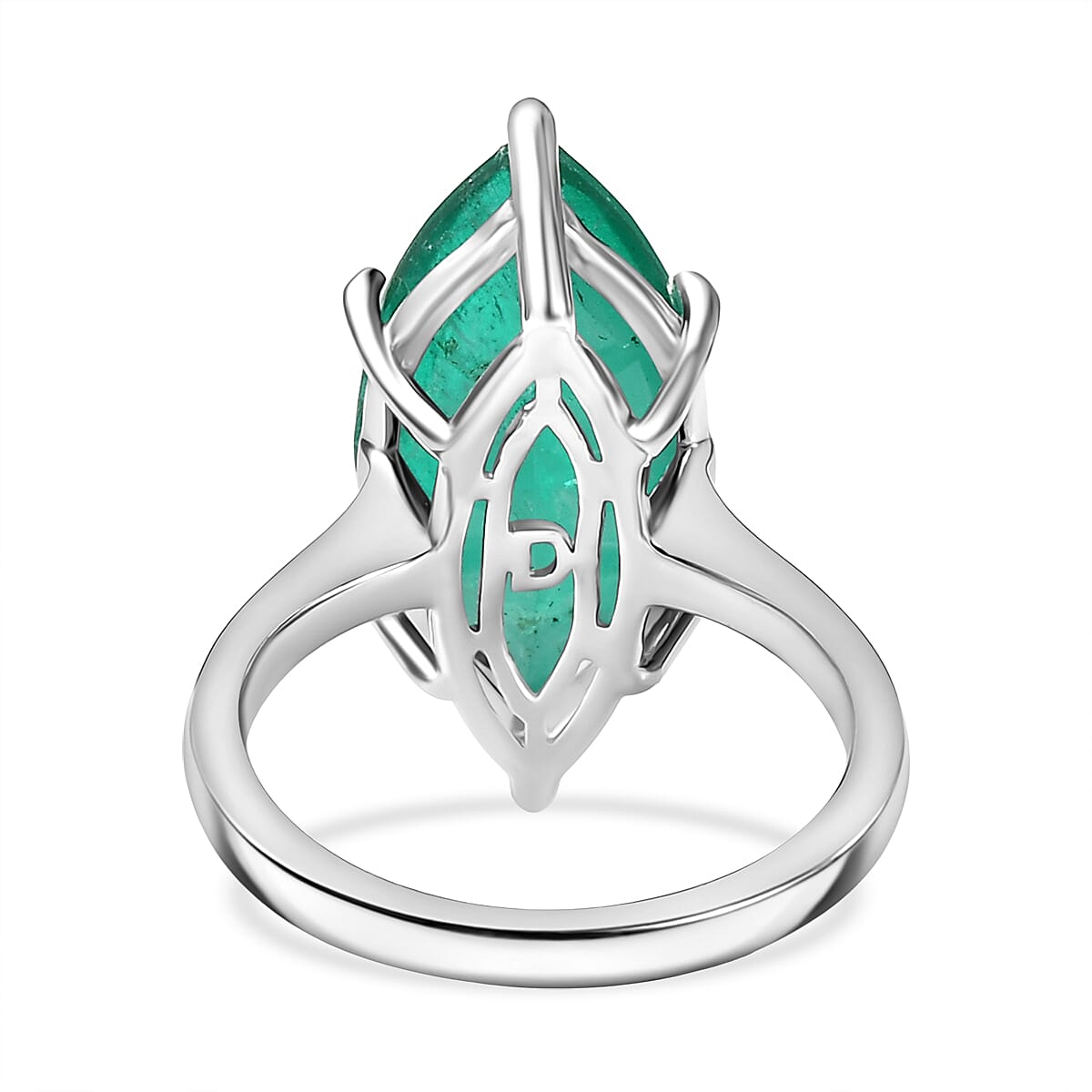 D'Joy Emeraldine Triplet Quartz Solitaire Ring in Platinum Overlay Sterling Silver 8.24 Ct. 8247579 5